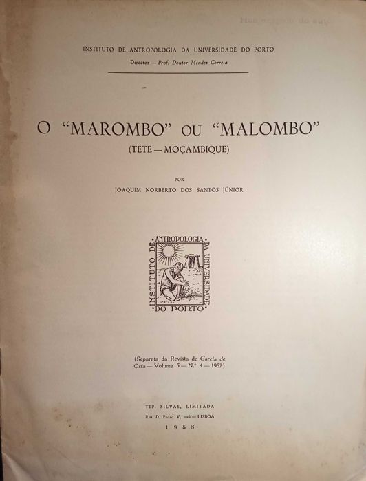 O "Marombo ou "Malombo" (Tete-Moçambique) - Joaquim Norberto Júnior