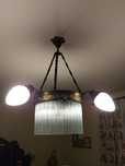 Lampa antyczna z sopelkami,  elegancka żyrandol i dwa kinkiety