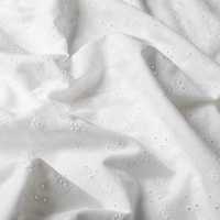Bawełna haftowana kolor biały wzór łąka 1 metr