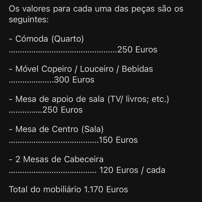 Móveis de sala e quarto