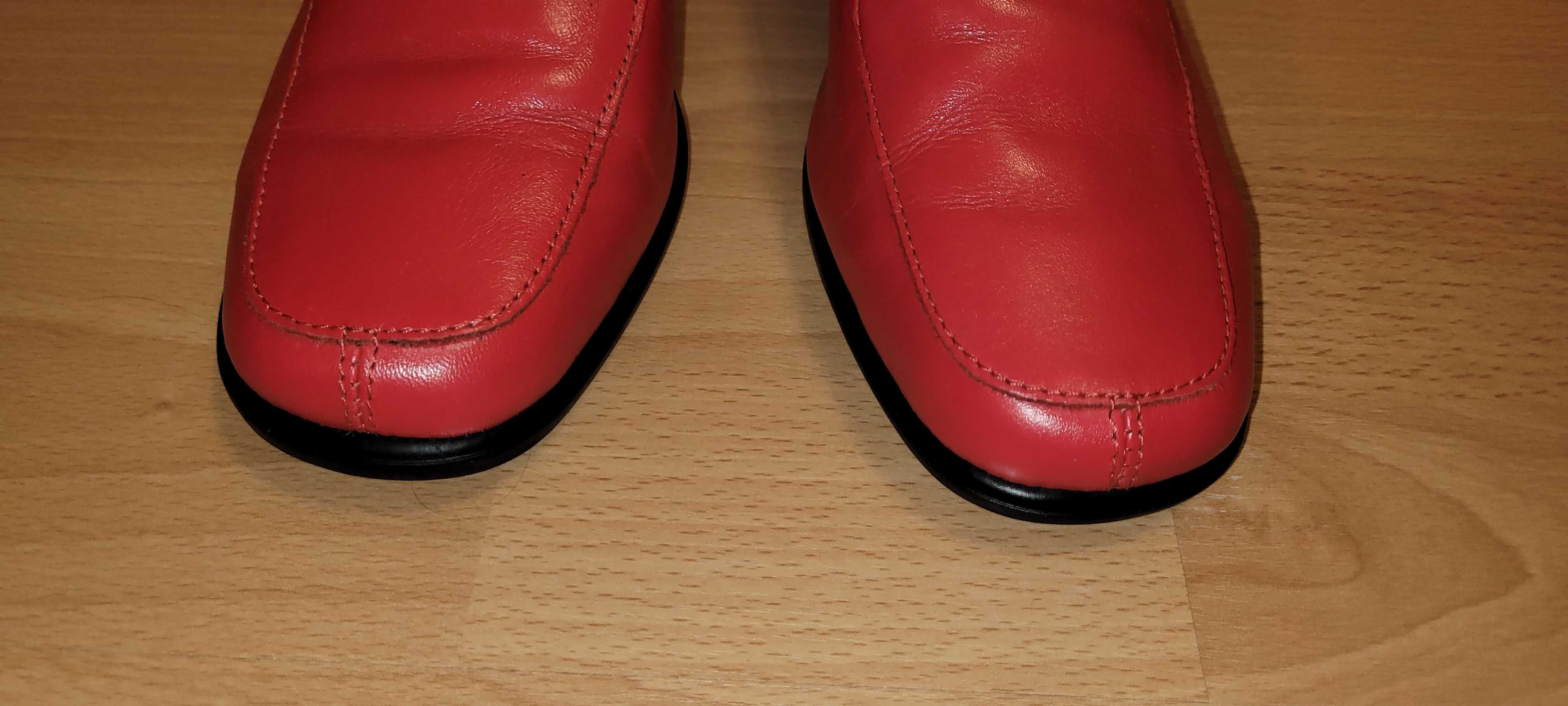 Sprzedam  używane, skórzane, czerwone damskie buty Aerosoles rozm. 36