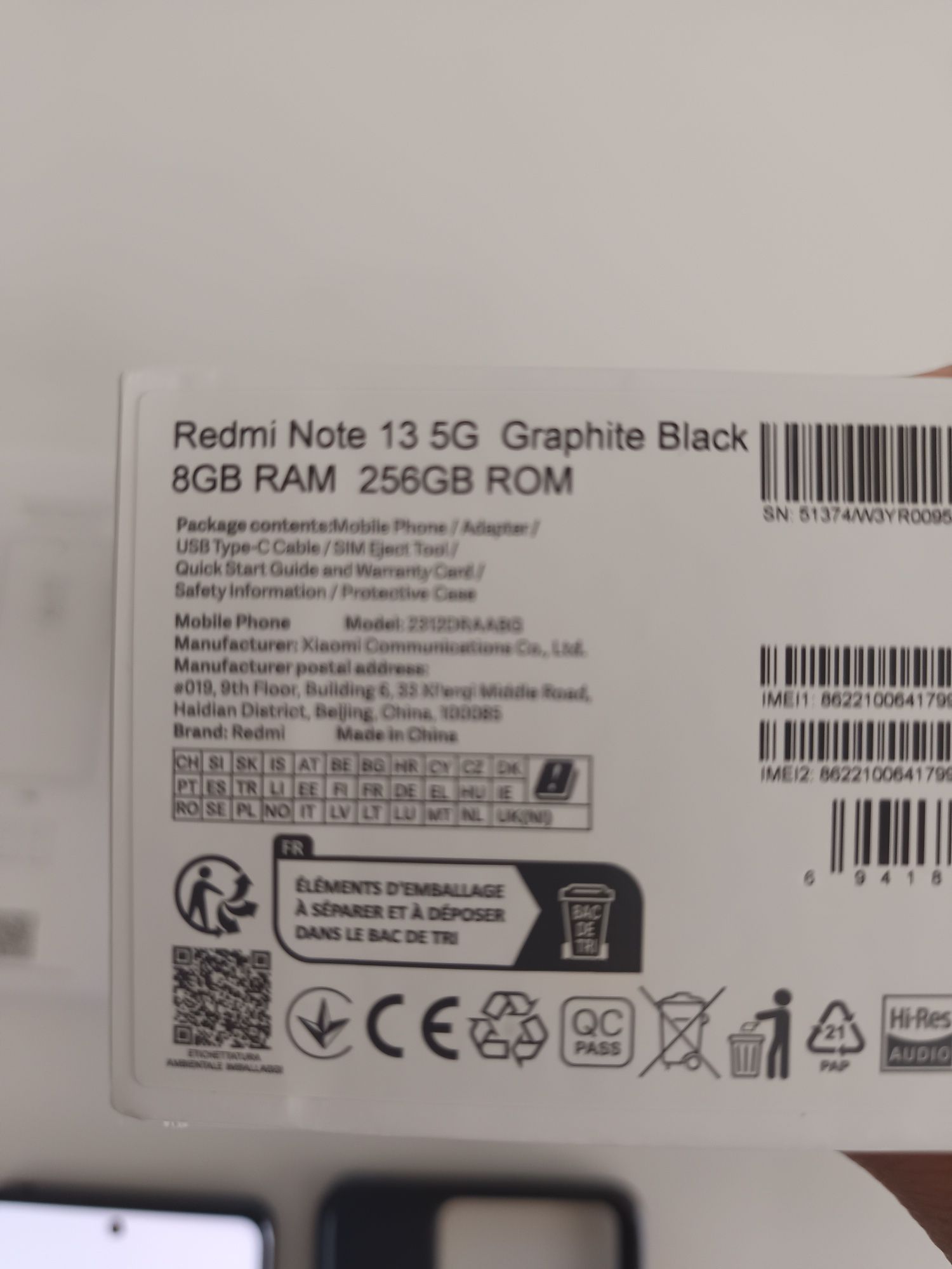 Telemóvel redmi note 13 5g 8GB 256 DESBLOQUEADO COMO NOVO