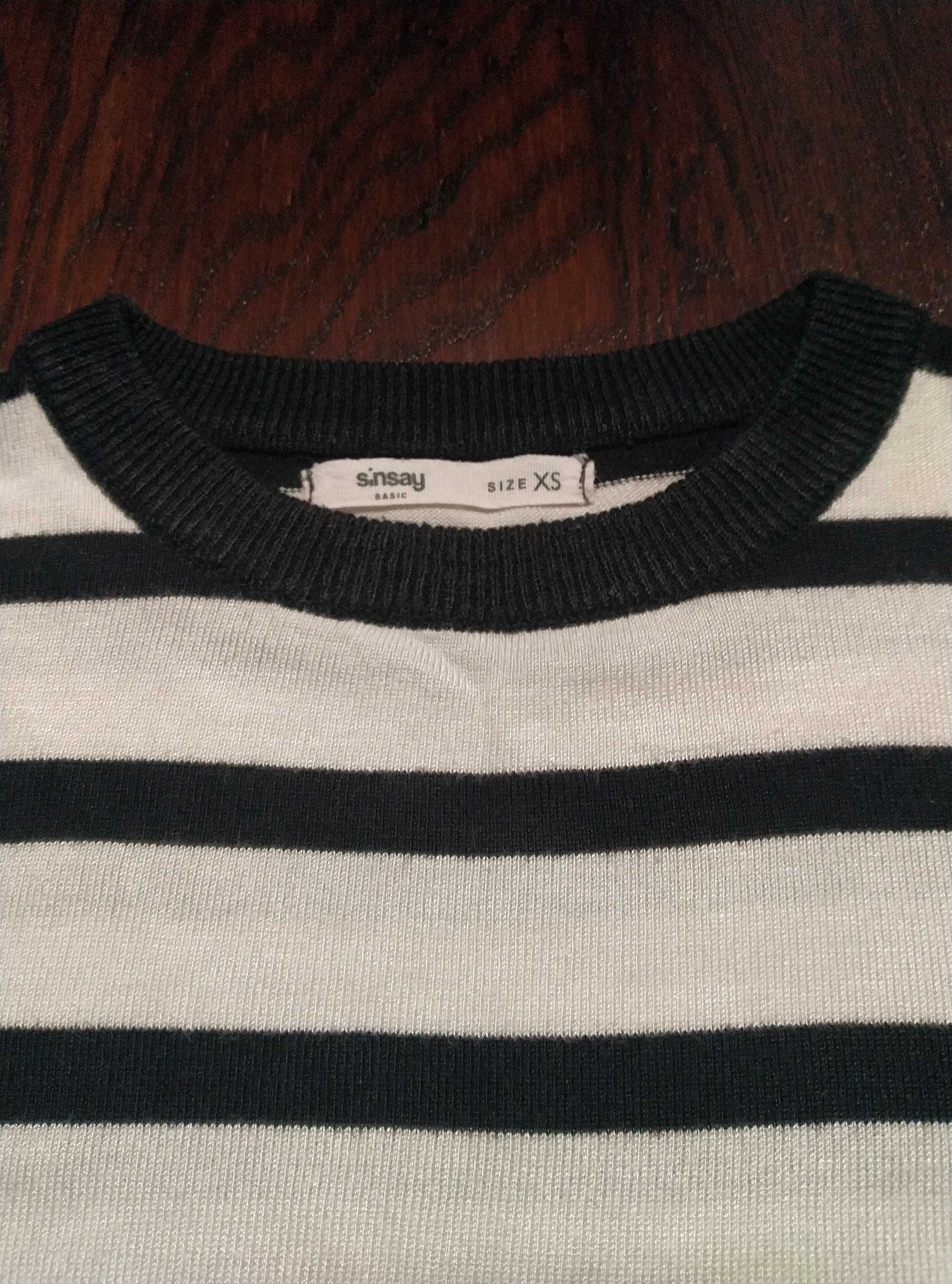 Sweter bluzka w paski Sinsay r.XS długi rękaw