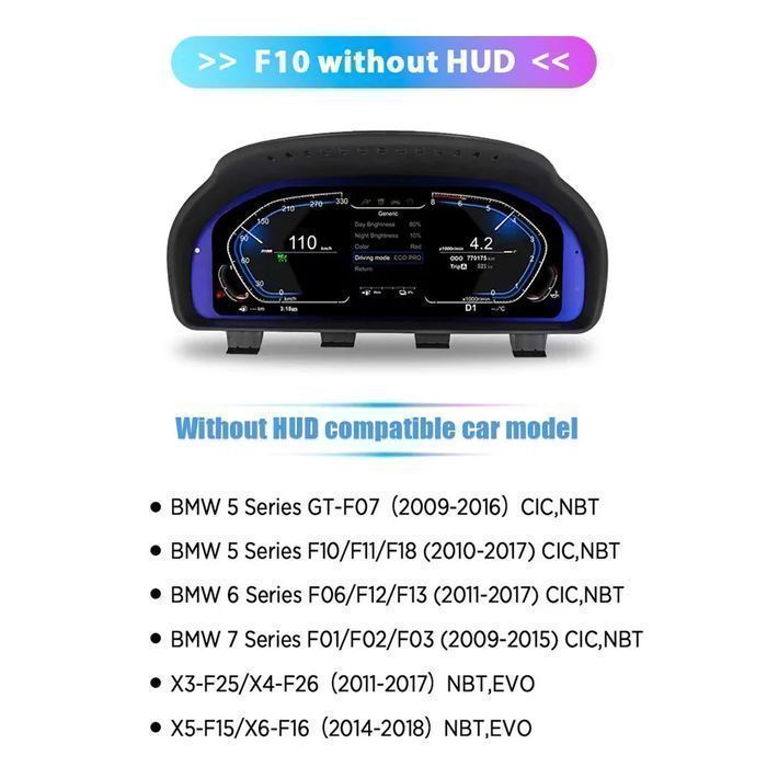 Wirtualny Kokpit BMW F10 F11 F18 F06 F12 F13 F01 F02 F03 F25 F26 F15