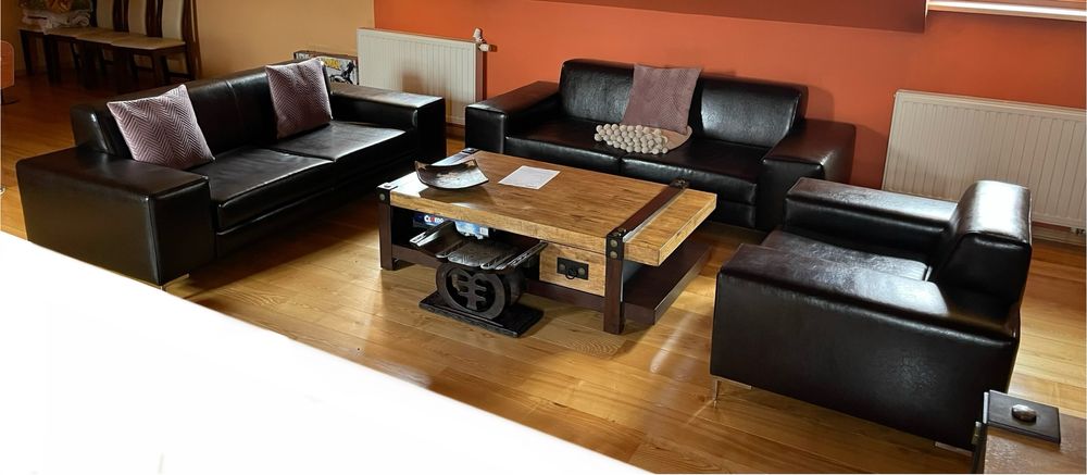 Wypoczynek skórzany sofa, fotele