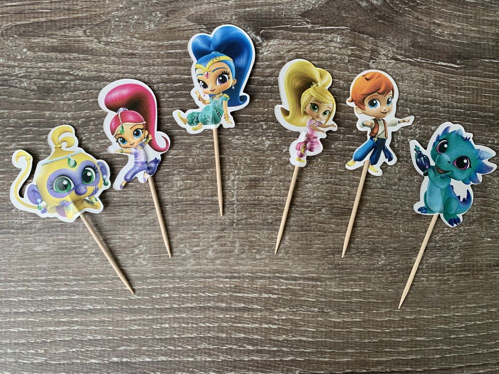 Топперы для торта на день рождения “Шиммер и Шайн” Shimmer and Shine