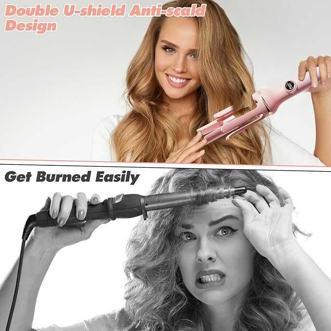 Lokówka automatyczna do włosów Victop 32 mm różowa