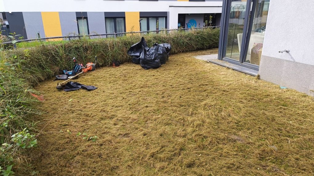 Koszenie trawy kosami spalinowymi, koszenie przydomowych trawników