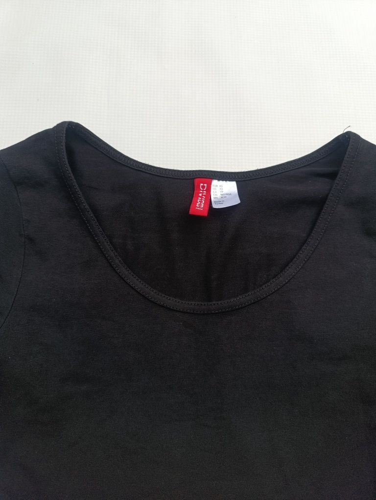 Czarna bluzka H&M XS damska crop top