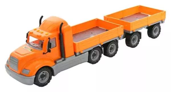 Polesie 55538 "Majka" samochód z burtami z przyczepą w pudełku