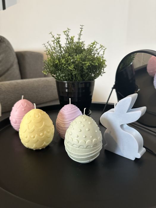 Zestaw świec sojowych handmade na Wielkanoc