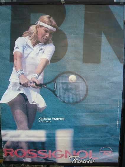 Poster de ténis anos 80 - Catherine Tanvier – Rossignol F300 Tennis