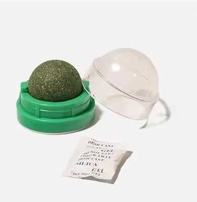 Bola catnip natural gato colar à parede brinquedo digestão NOVO