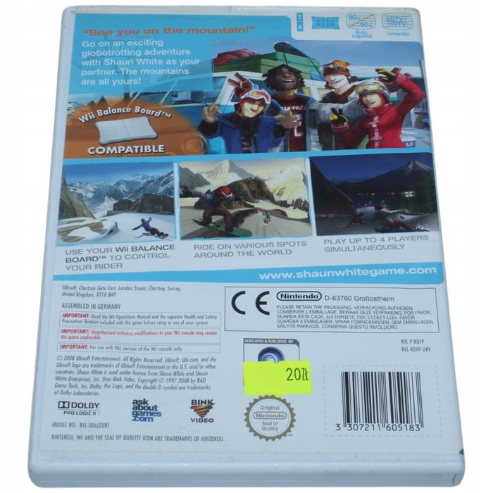 Shaun White Snowboarding Nintendo Wii