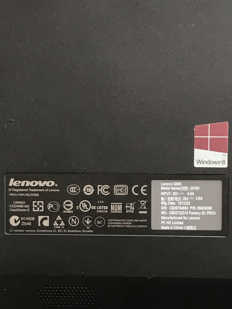 Запчасти от Lenovo G580 - 450 грн за все детали