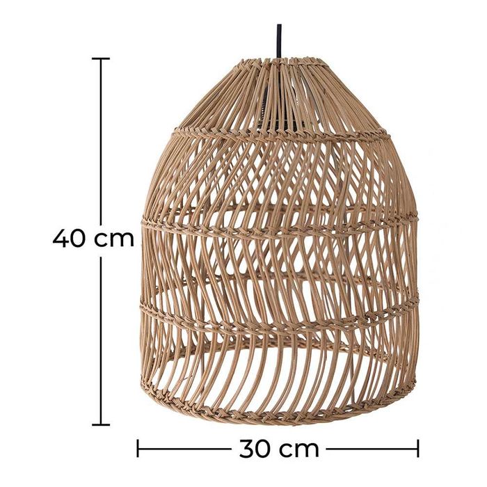 Conjunto de 3 Candeeiros de Teto, Rattan Natural, Ø30x40