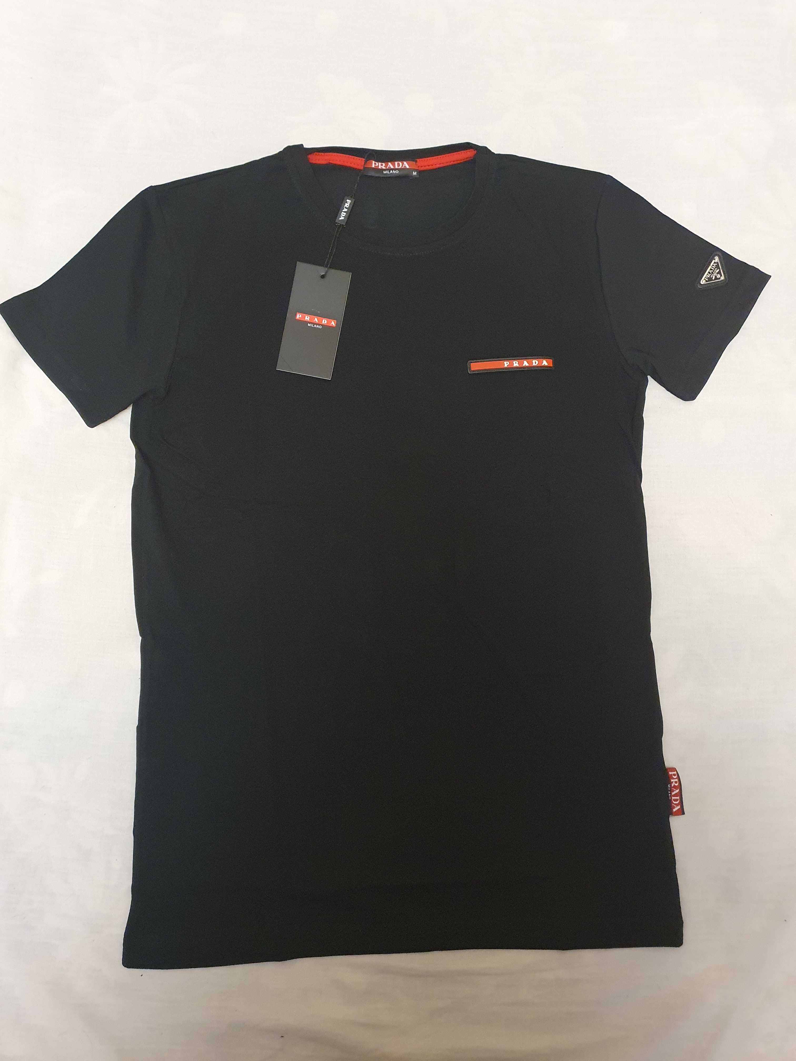 NOWA koszulka Prada t-shirt czarny idealny prezent blaszka
