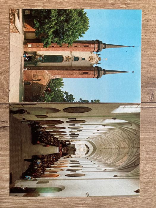 Zestaw 2 kartek pocztówka widokówka Gdańsk Oliwa katedra PRL