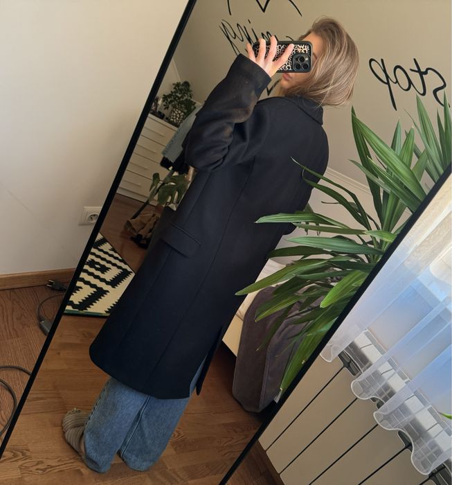 Чорне пальто zara xs manteco