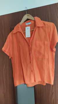 Koszula damska lniana , Reserved, rozmiar S, pomarańczowa