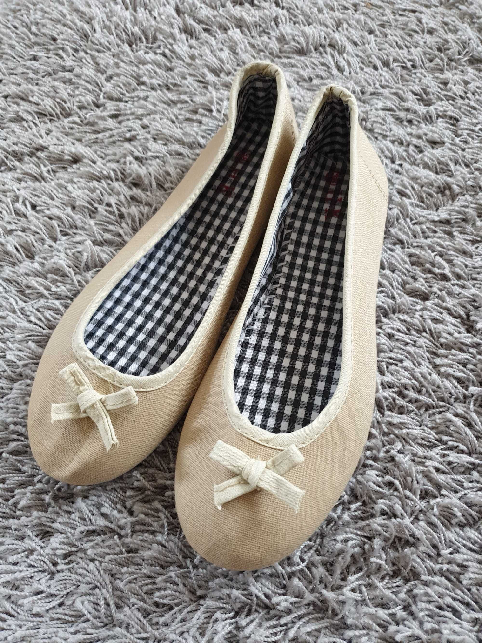 Nowe buty baleriny 36 37 38 balerinki baletki pantofelki materiałowe