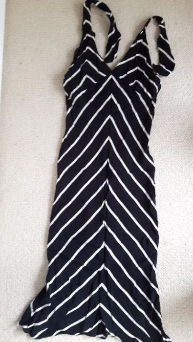 Sukienka MANGO w biało-czarne paski, S/M/L
