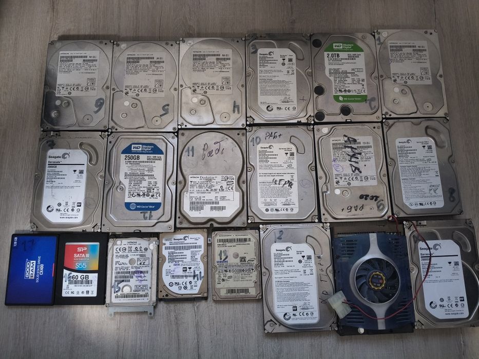 Продам HDD, SSD одним лотом.