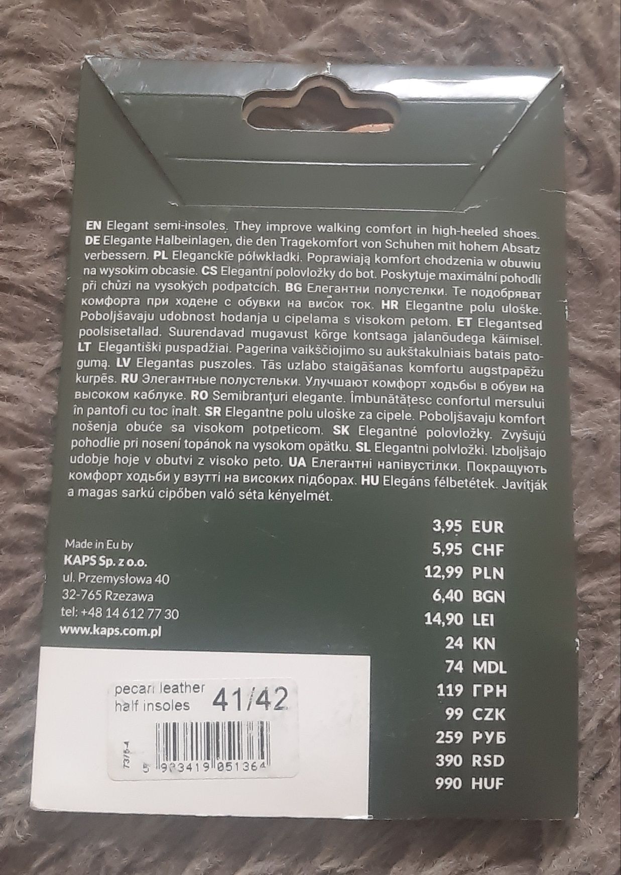 Eleganckie półwkładki do obuwia na obcasach