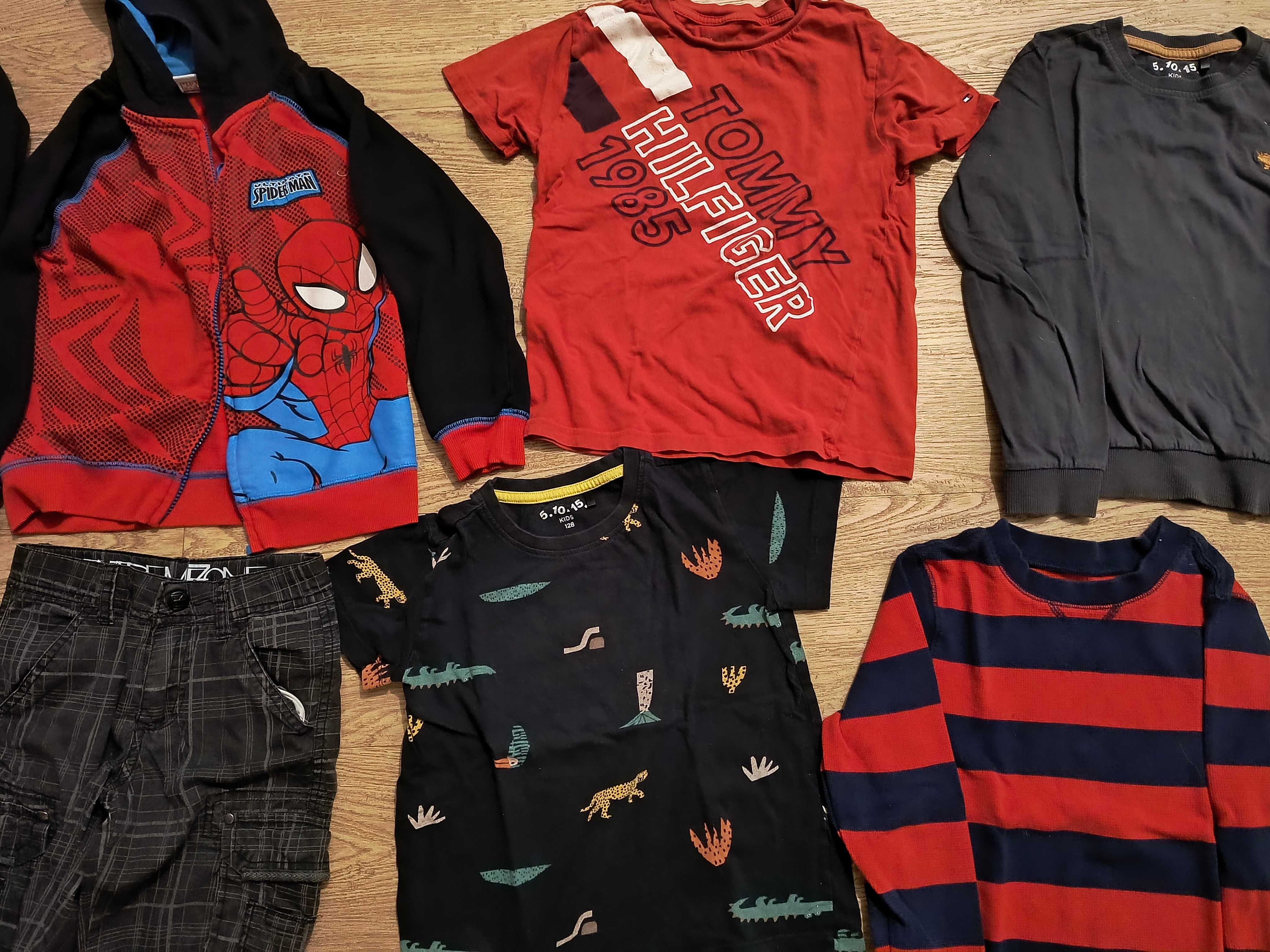 Zestaw 14 ubrań chłopięcych: Hilfiger, Adidas, Nike, Converse.110-128.