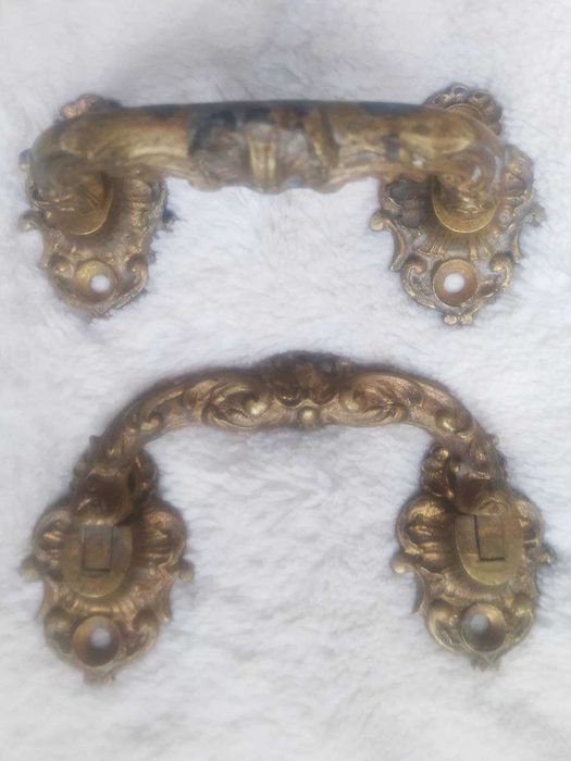 Комплект антикварных бронзовых ручек от пианино XIX века, оригинал