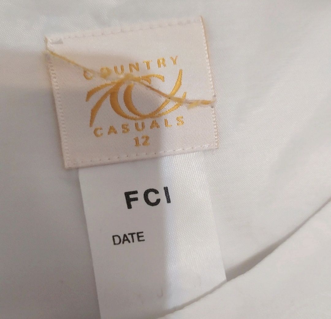 Klasyczna biała bluzka damska na ramiączkach FCI r. 40