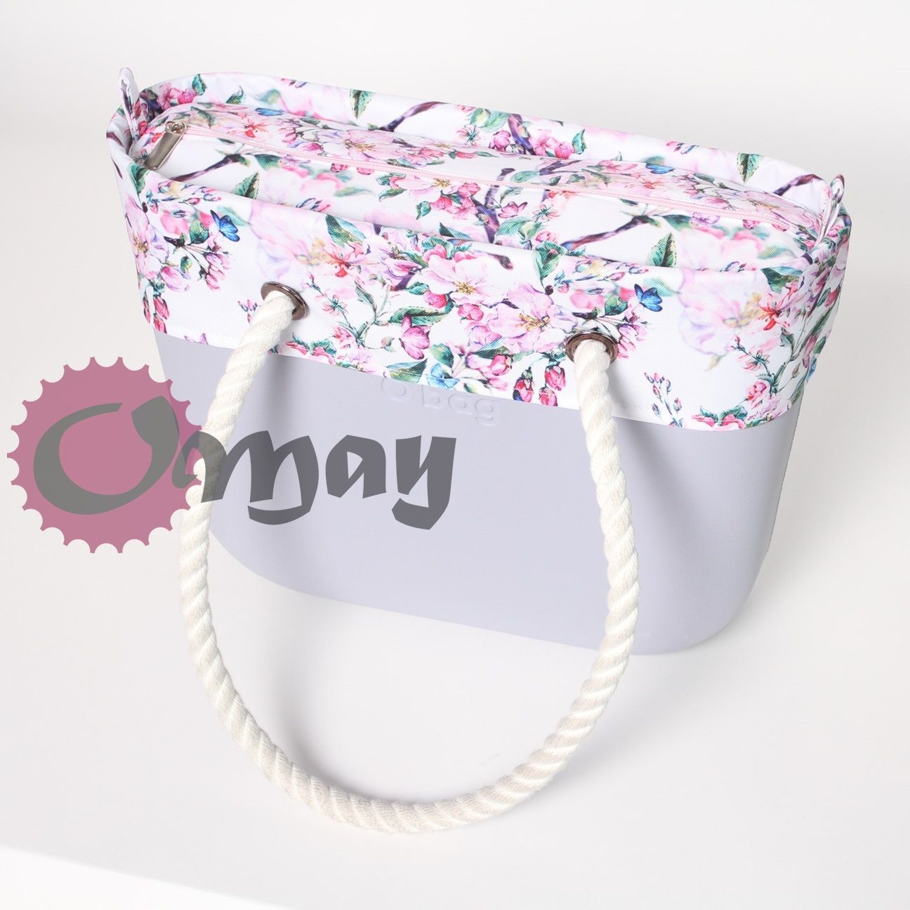 organizer OBAG STANDARD +OPASKA pastelowy ogród cudny 2 kieszenie oMay