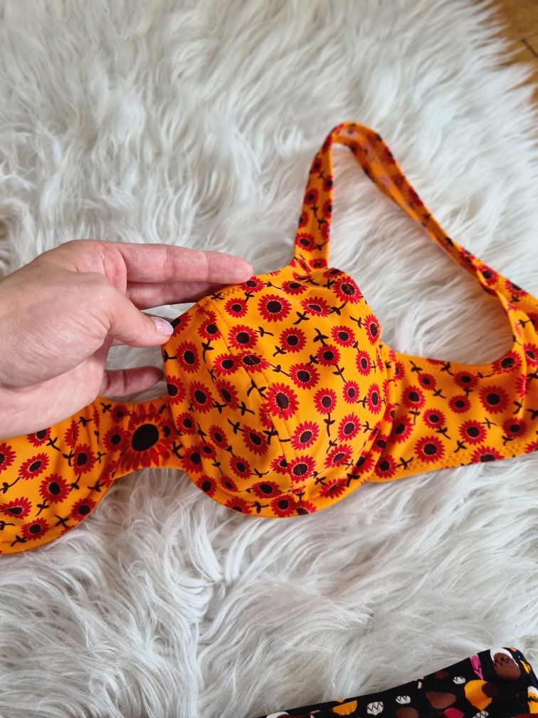 Vintage H&M M 38 C bikini strój kąpielowy kostium dwuczęściowy lata 70