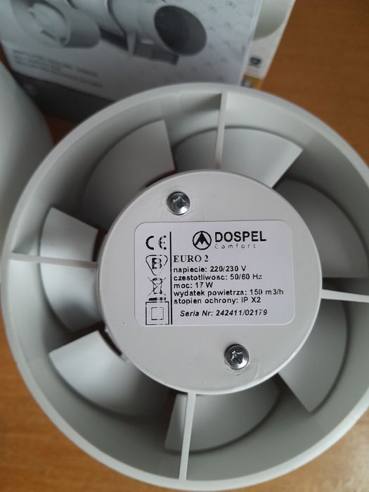 Побутовий витяжний вентилятор (2 шт) канальний білий 120 мм Dospel EUR