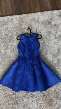 Sukienka mini wyjsciowa rozkloszowana błękit