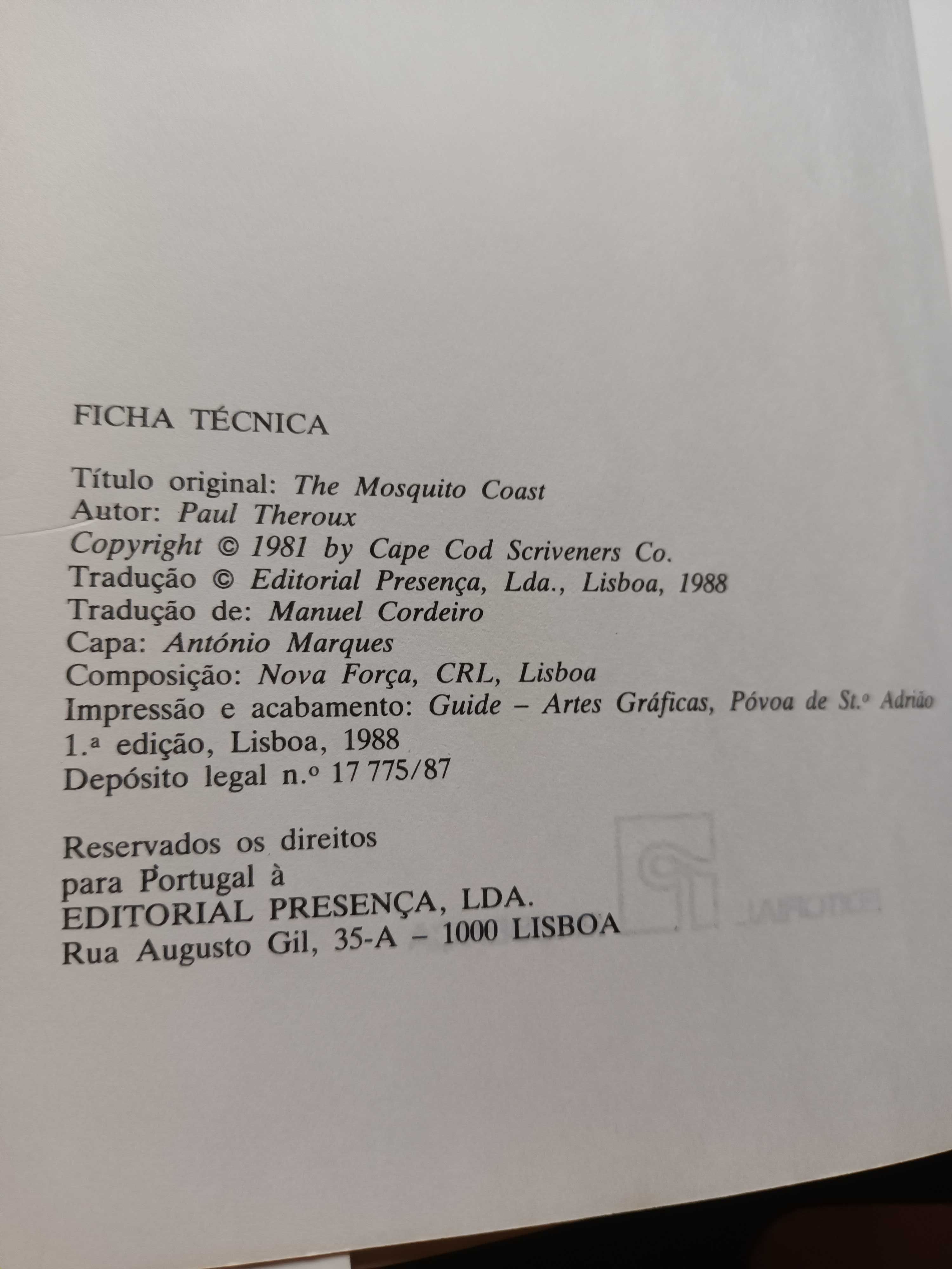 "A Costa de Mosquito" por Paul Theroux - 1ª Edição