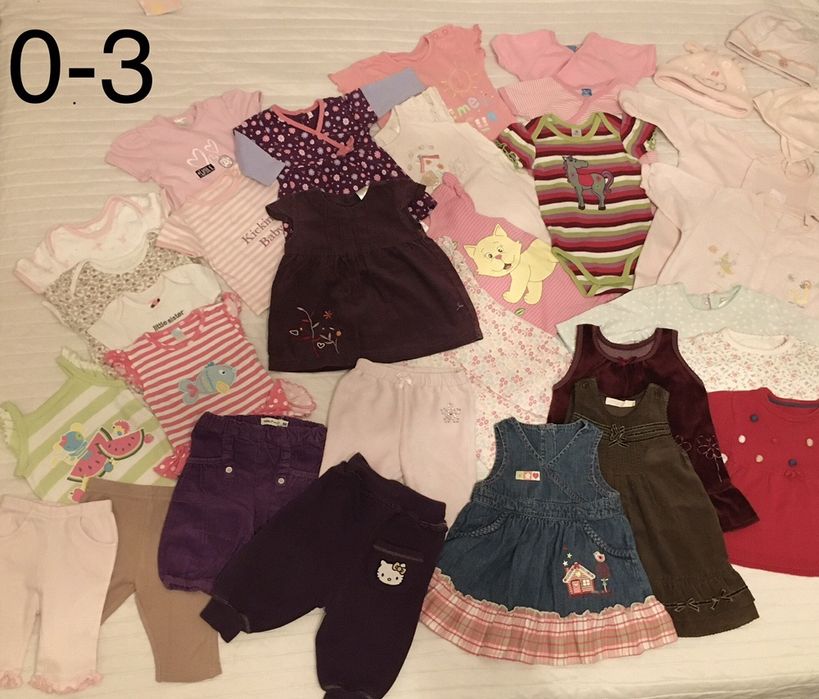 JAK NOWE!! MEGA Paka ubrań dla dziewczynki Wyprawka 0-3-6-9 miesiecy