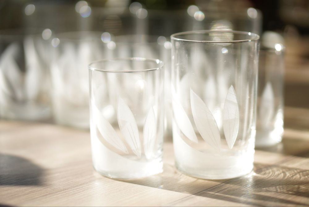 Zestaw malych i duzych literatek PRL literatki szklanki