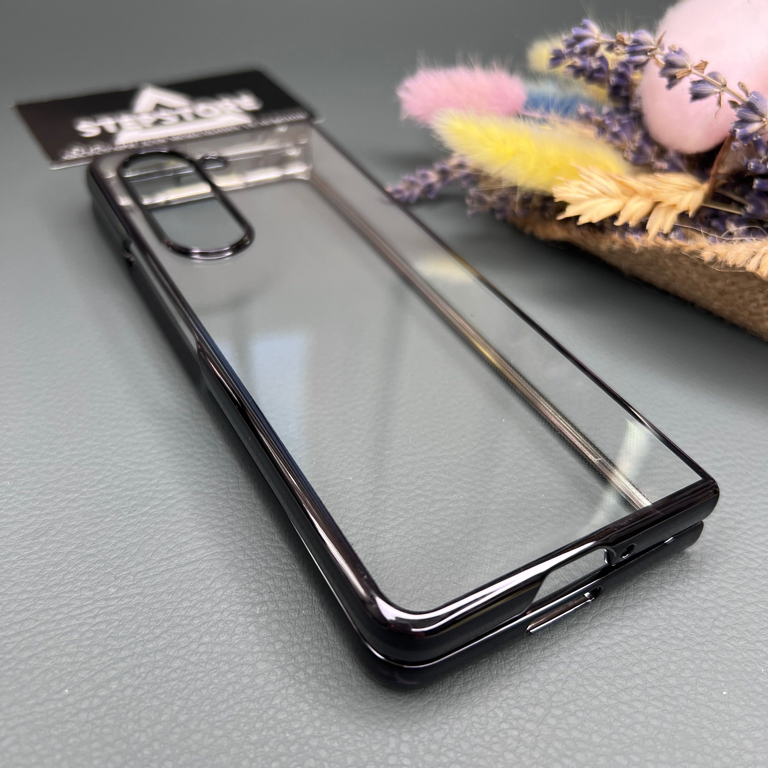 Чехол для Samsung Galaxy Fold 5 прозрачный с цветным ободком 6 пластик