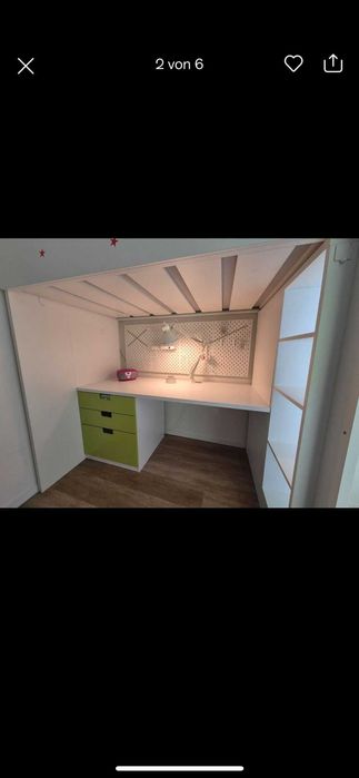 Łóżko piętrowe z biurkiem IKEA STAN IDEALNY