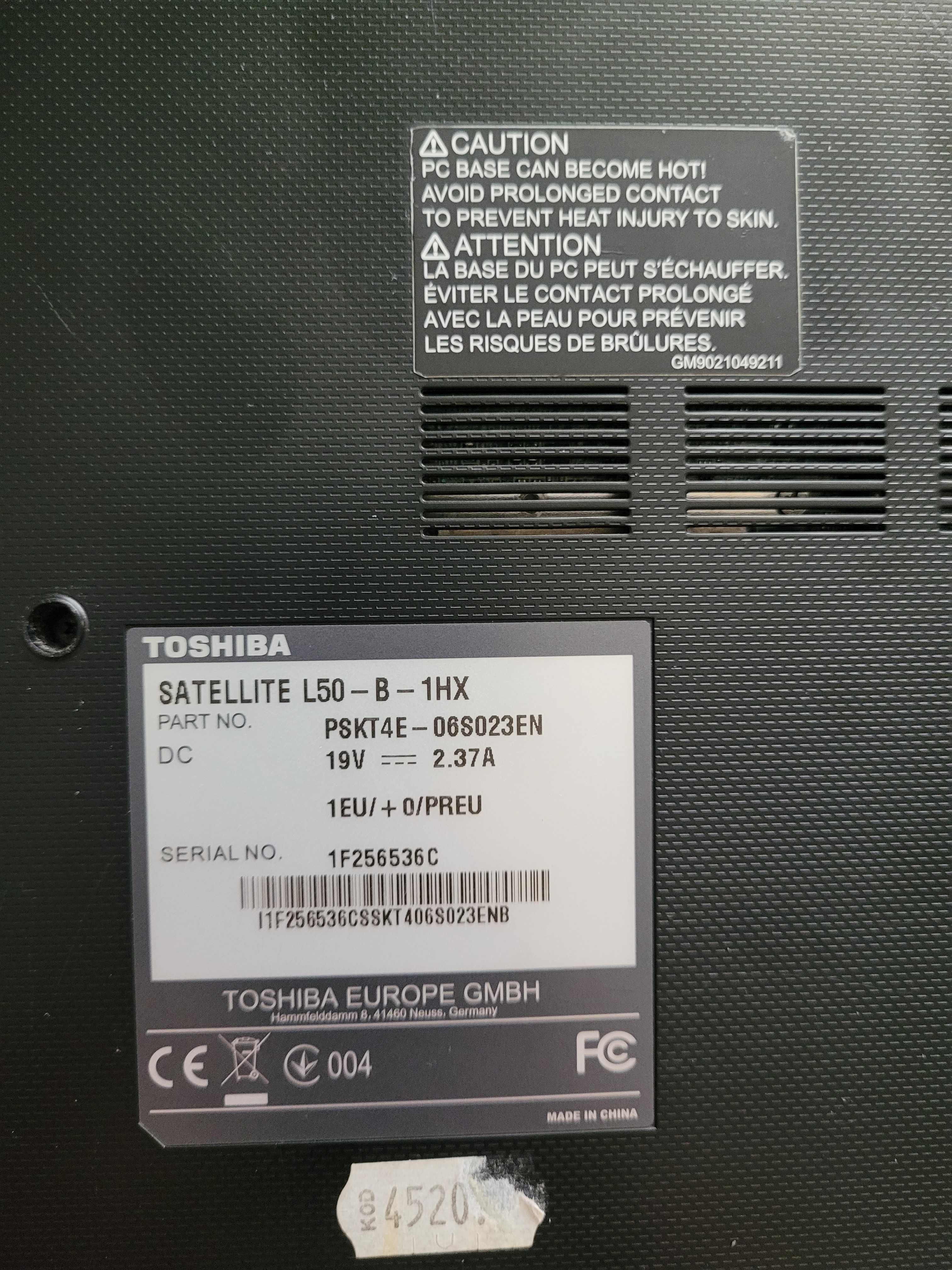 Laptop Toshiba Satellite L50-B Uszkodzony