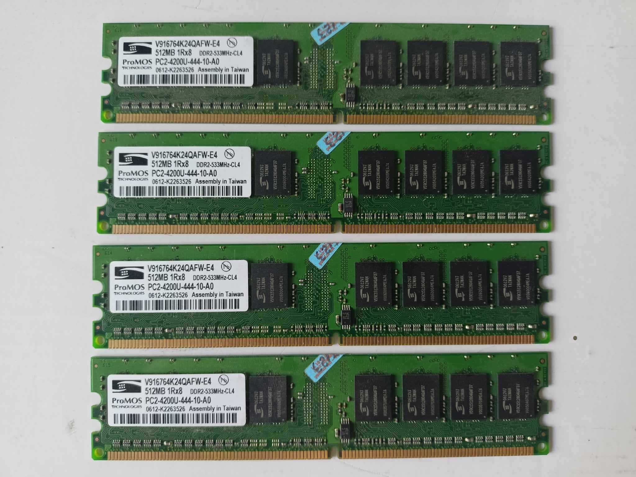 Pamięć RAM 2GB ProMos 512 MB PC2-4200U DDR2 533 MHz 4 x 512mb