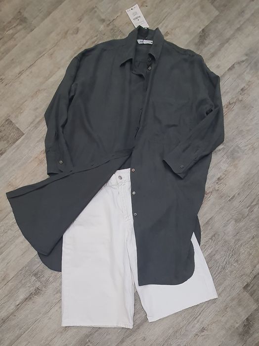 Шикарна струмуюча подовжена блуза-сукня Zara zw collection. New