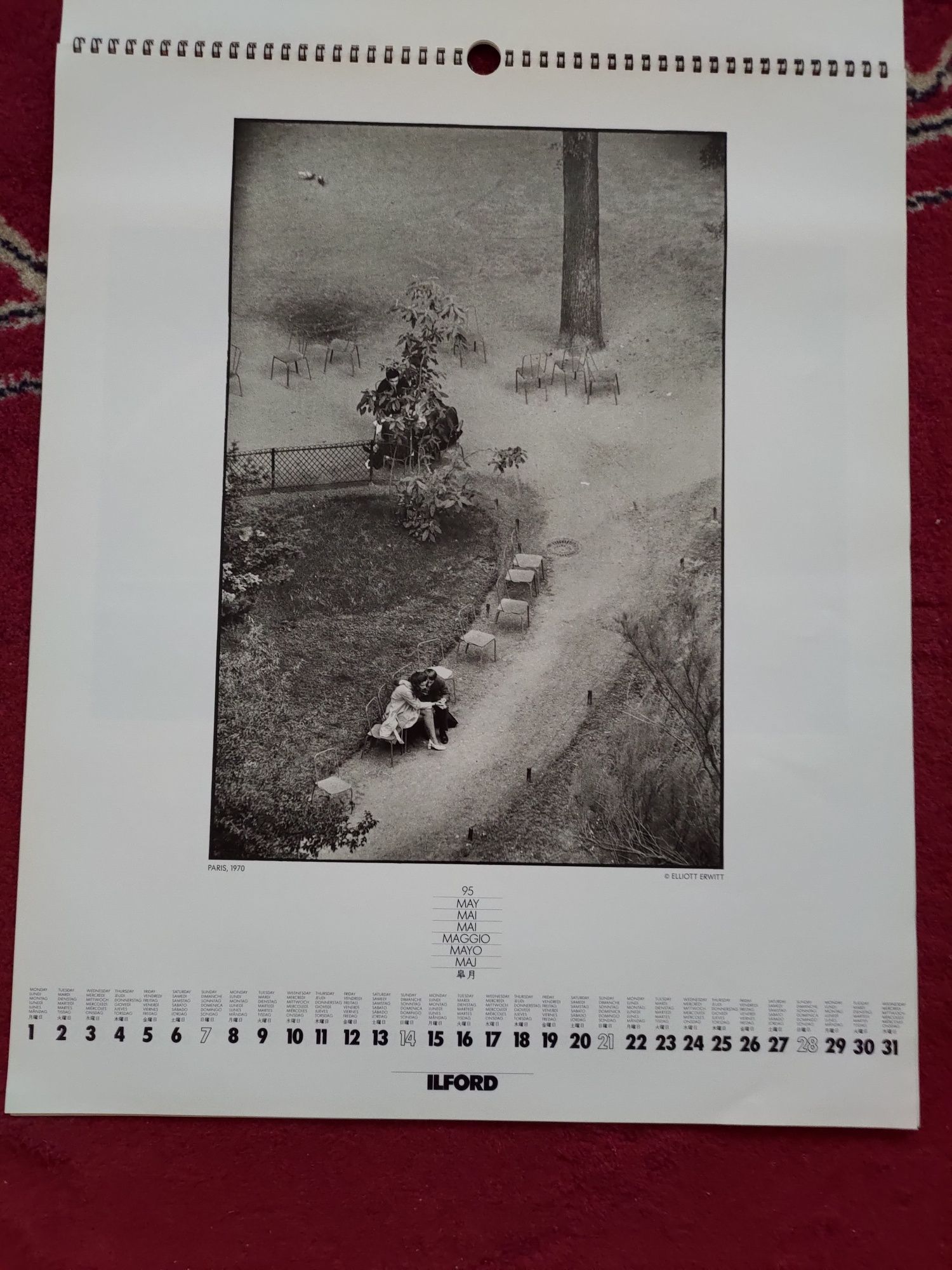 Calendário de parede Ilford 1995