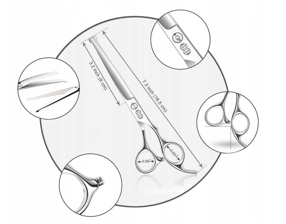 Profesjonalne Nożyczki Do Strzyżenia Psów Zestaw (PROMOCJA)