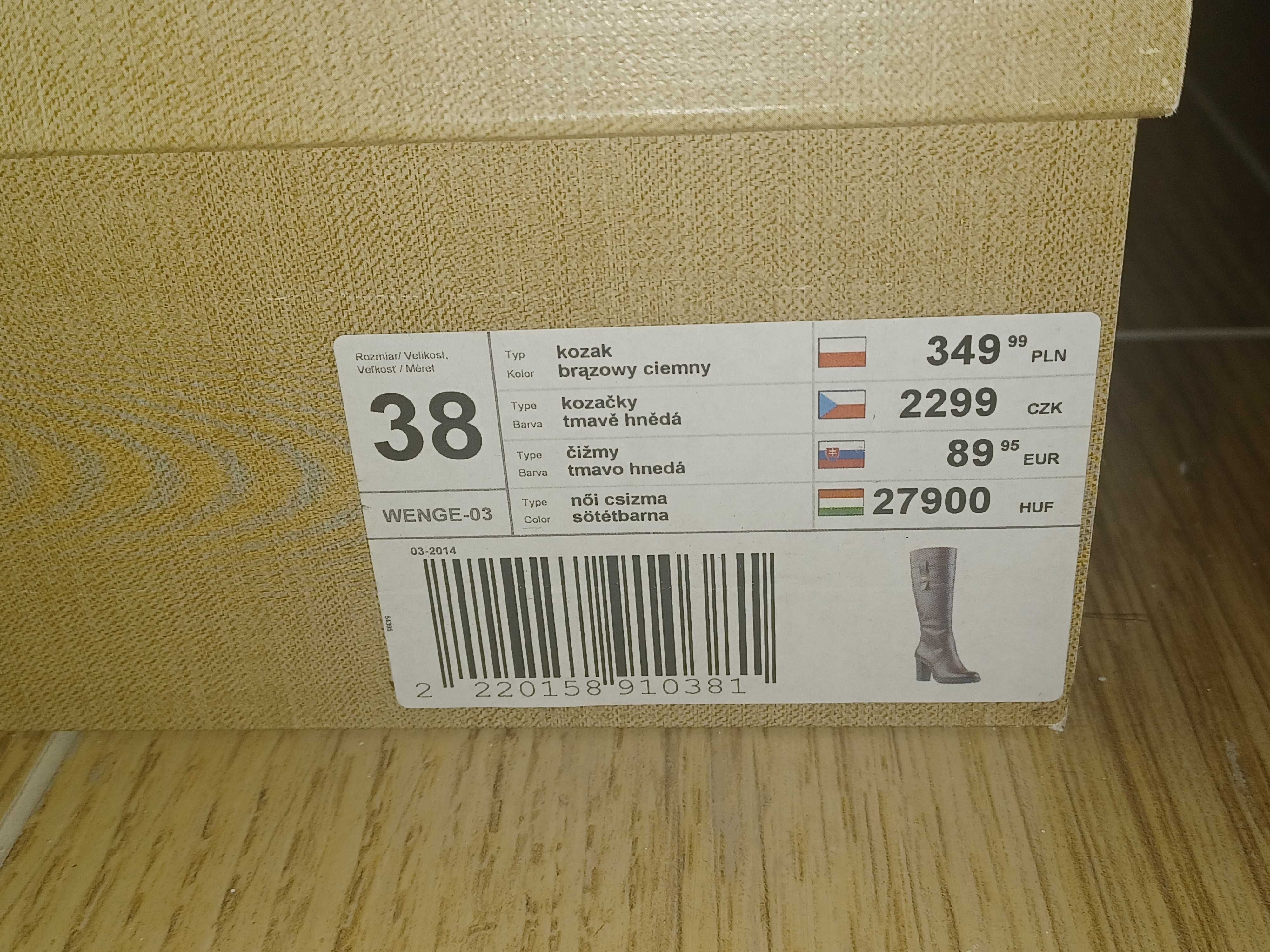 kozaki skórzane damskie lasocki 38
