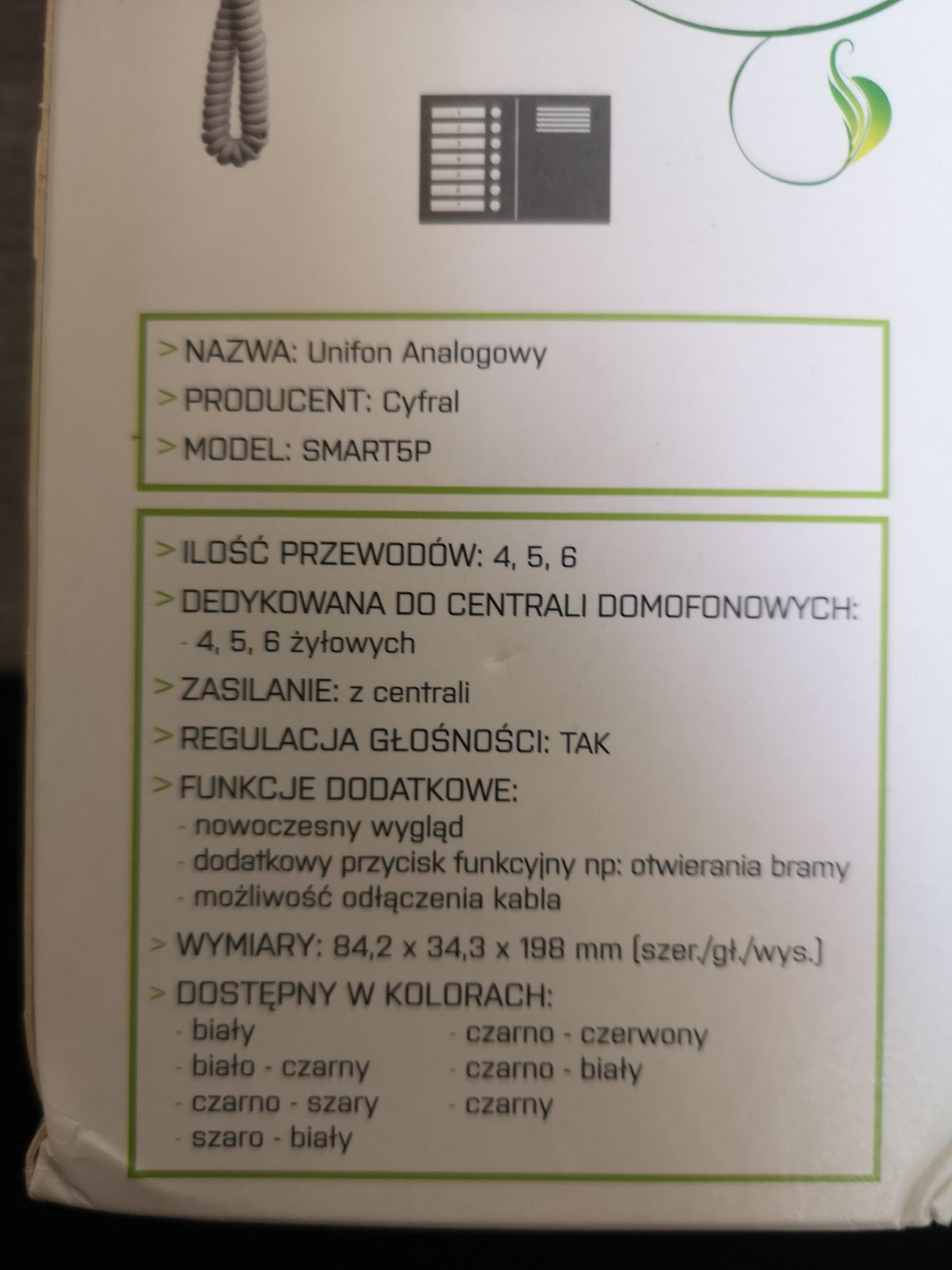 Domofon unifon C43A195  Cyfral Smart 5P