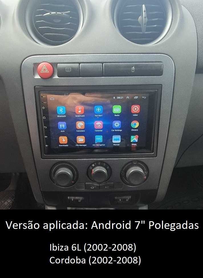 Rádio 2DIN • SEAT • Ibiza 6L • Arosa • Alhambra • Córdoba • Android