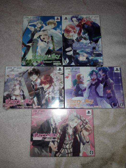 Starry sky zestaw 5 gier anime psp retro ntsc j kolekcjonerski stan
