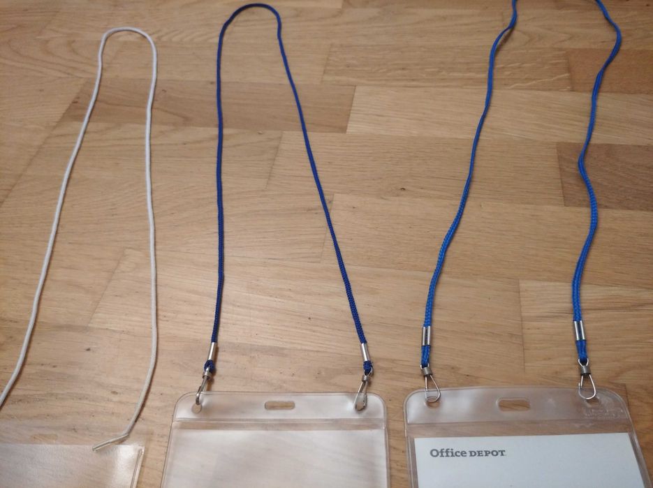 Plakietki 3 szt etui holder identyfikator przepustki smycz na sznurku